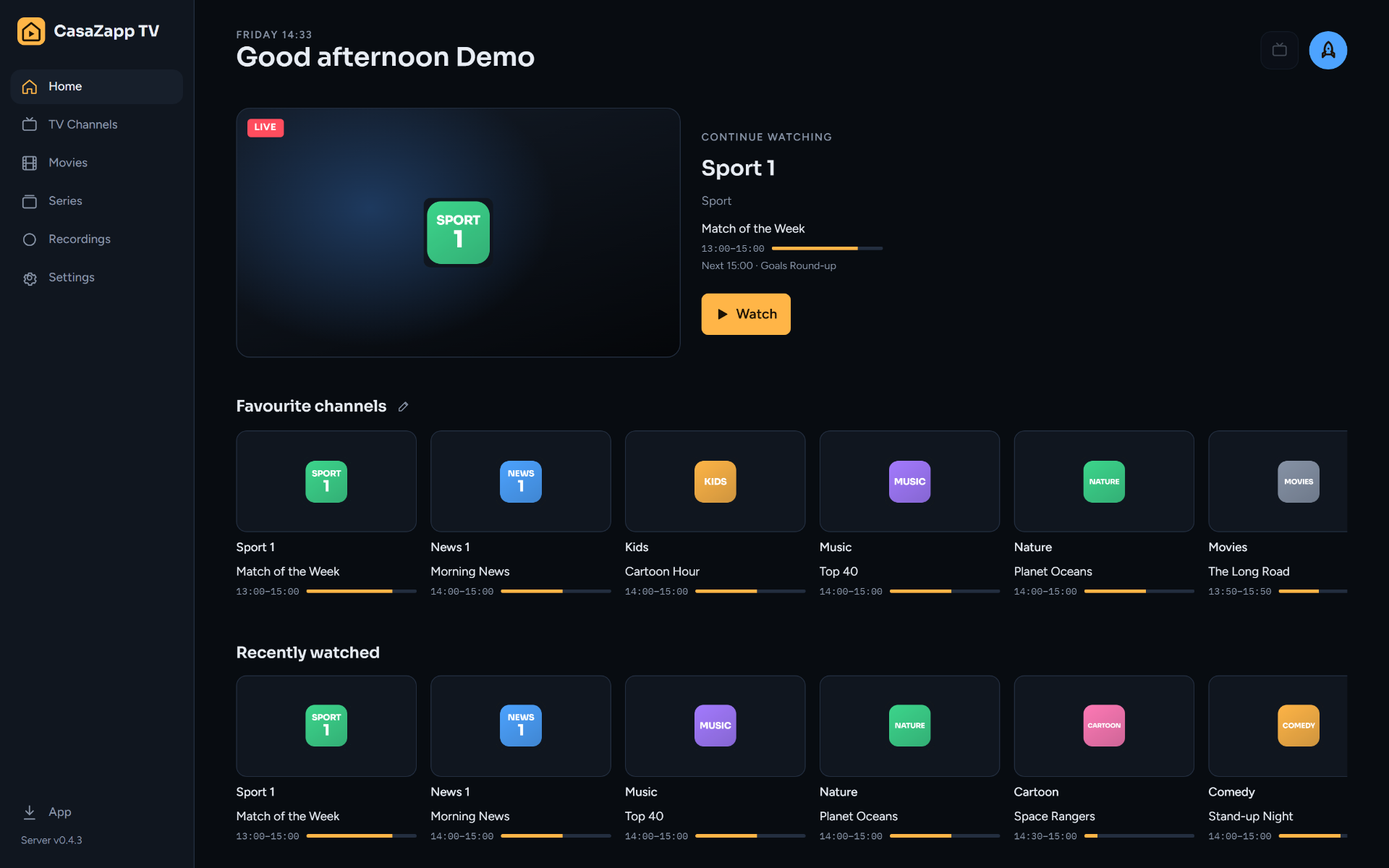 The web app, installable as an app.